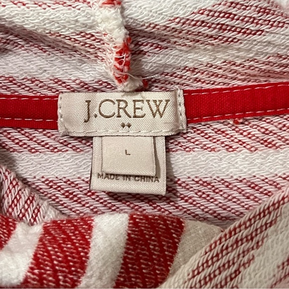 J. Crew Flip Striped Hoodie Sweatshirt Stripes Size Large Pockets - Picture 2 of 8